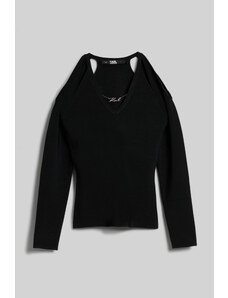 SVETER KARL LAGERFELD CUT OUT KNIT SWEATER