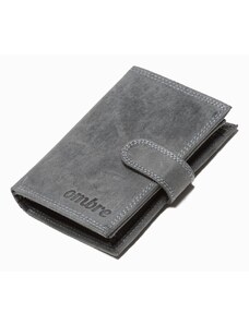 Ombre Clothing Čierna vertikálna kožená peňaženka na patentku A091