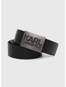 Kožený opasok Karl Lagerfeld pánsky,čierna farba,542437.815300