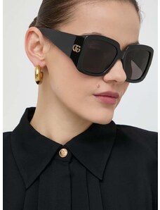 Slnečné okuliare Gucci dámske, čierna farba, GG1402S