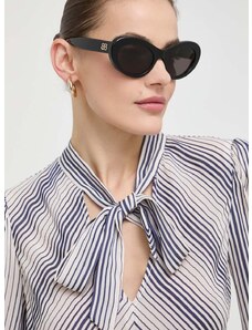 Slnečné okuliare Balenciaga dámske, čierna farba, BB0294S