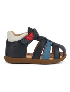 Detské kožené sandále Geox SANDAL MACCHIA tmavomodrá farba
