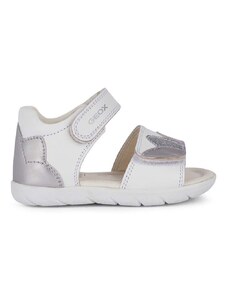 Detské kožené sandále Geox SANDAL ALUL biela farba