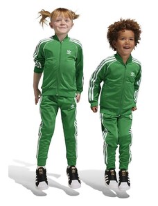 Detská tepláková súprava adidas Originals zelená farba
