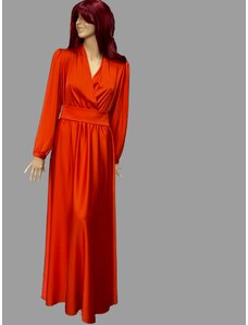 šaty so širokým opaskom oranžové Rinascimento