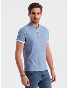 Ombre Clothing Pohodlná trendy modrá polokošeľa V3 TSCT-0156