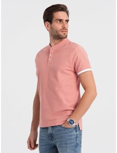 Ombre Clothing Pohodlná trendy ružová polokošeľa V7 TSCT-0156