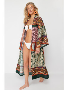 Trendyol Collection Midi tkané s etnickým vzorom 100% bavlna Kimono&Kaftan