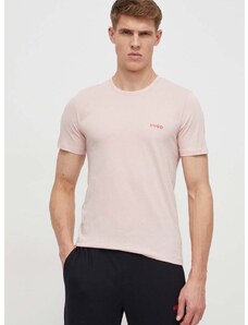 Bavlnené tričko HUGO 3 - pack 3-pak pánske,ružová farba,s potlačou,50480088