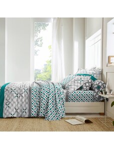 Blancheporte Bavlnená posteľná bielizeň Marlow s geometrickým vzorom sivá/zelená 140