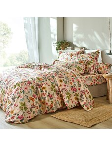 Blancheporte Bavlnená posteľná bielizeň Kelly s potlačou kvetín béžová 140
