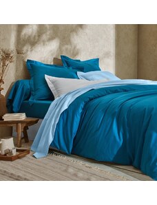 Blancheporte Jednofarebná posteľná bielizeň, zn. Colombine z bio bavlny pávie modrá 090