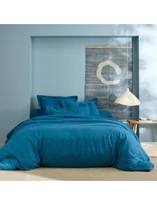 Blancheporte Jednofarebná flanelová posteľná bielizeň zn. Colombine pávie modrá 155
