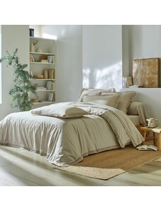 Blancheporte Jednofarebná posteľná bielizeň z čipky a bavlny piesková 090