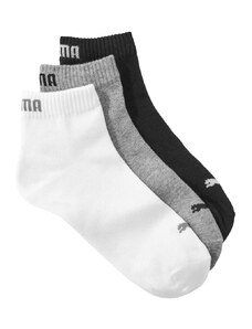 Blancheporte Krátke ponožky Quarter Puma, 3 páry, sivé, biele, čierne sivá+čierna+biela 046