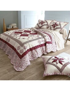 Blancheporte Prikrývka na posteľ patchwork s potlačou kvetín bordó 065