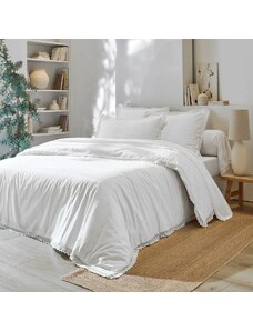 Blancheporte Jednofarebná posteľná bielizeň z čipky a bavlny biela 090
