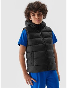 4F Chlapčenská zatepľovacia vesta so syntetickou výplňou - čierna
