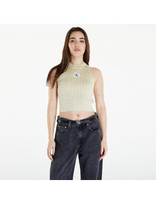 Top Calvin Klein Jeans Woven Label SweaterTank Top Green Haze