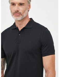 Bavlnené polo tričko Liu Jo čierna farba, jednofarebné