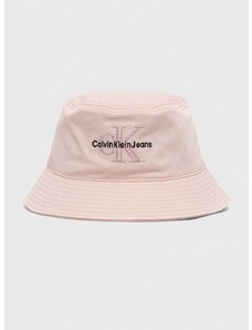 Bavlnený klobúk Calvin Klein Jeans ružová farba, bavlnený, K60K611029
