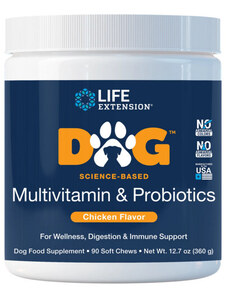 Life Extension DOG Multivitamin & Probiotics Kuracie, 90 ks, žuvacie tablety