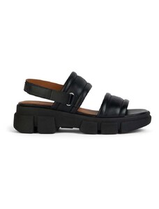 Kožené sandále Geox D LISBONA dámske, čierna farba, na platforme, D45PSA 000TU C9999