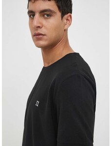 Bavlnené tričko Les Deux čierna farba, jednofarebný
