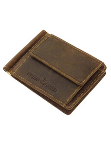 Green Deed Pánska kožená hnedá dolárová peňaženka (GPPN402)
