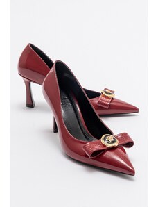 LuviShoes Dámske topánky z lakovanej kože LIVENZA Claret v červenej farbe