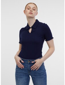 Orsay Blue-cream Women's Striped Polo Shirt - Women's