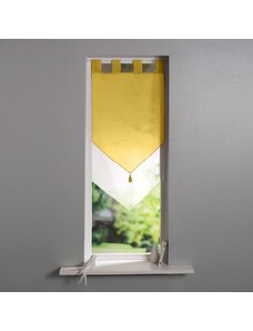 Blancheporte Dvojfarebná vitrážová záclonka do špičky zakončená pútkami žltá/biela 061