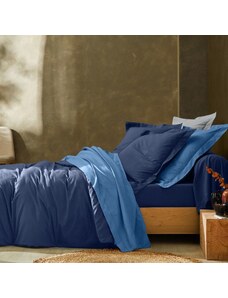 Blancheporte Jednofarebná posteľná súprava z bavlny nám.modrá 090