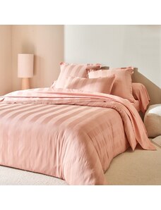 Blancheporte Saténová, pruhovaná posteľná bielizeň ružová 090