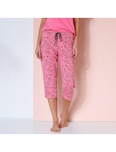 Blancheporte Pyžamové 3/4 nohavice s potlačou kvetín "Boheme" indická ružová/khaki 036