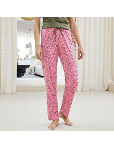 Blancheporte Pyžamové nohavice s potlačou kvetín "Boheme" indická ružová/khaki 036