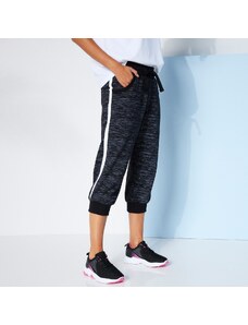 Blancheporte 3/4 jogging moltonové nohavice s potlačou melíru čierný melír/biela 036