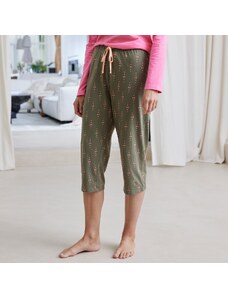 Blancheporte 3/4 pyžamové nohavice s potlačou "Boheme" khaki 036