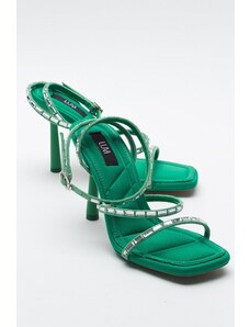 LuviShoes ANJE Women's Green Heeled Shoes
