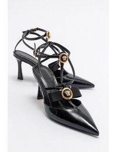 LuviShoes GRADO Black Patent Leather Women's Heeled Shoes