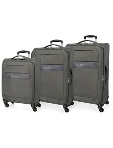 JOUMMA BAGS Sada textilných cestovných kufrov ROLL ROAD ROYCE Grey / Sivá, 55-66-76cm, 5019422