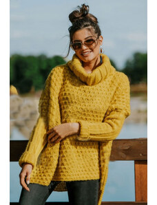 Pletený sveter s rolákom pončo VANESSA