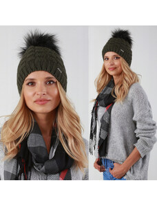 Fashionweek Dámska zimná čiapka s brmbolcom + flísová podšívka Zizi-P16