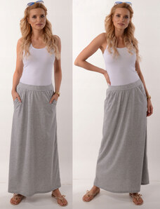 Fashionweek Talianska pohodlná dlhá mikinová sukňa s vreckami MAXI ZIZI267