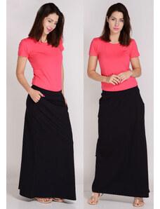 Fashionweek Talianska pohodlná dlhá mikinová sukňa s vreckami MAXI ZIZI267