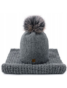 Fashionweek Exkluzívny zimný set čiapky a šál, pletený tunel Woolk MARINA