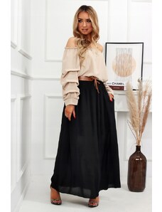 Fashionweek Dlhá maxi letná sukňa zo vzdušného materiálu s vreckami + opasok ELIS