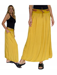 Fashionweek Dlhá maxi letná sukňa zo vzdušného materiálu s vreckami + opasok ZIZI00