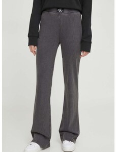 Nohavice Calvin Klein Jeans dámske, šedá farba, zvony, vysoký pás, J20J223126