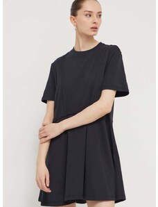 Bavlnené šaty UGG čierna farba, mini, áčkový strih, 1152855
